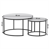 Set masute de cafea alb / negru